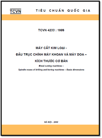 TCVN 4233-1986 - Máy Cắt Kim Loại - Đầu Trục Chính Máy Khoan Và Máy Doa - Kích Thước Cơ Bản