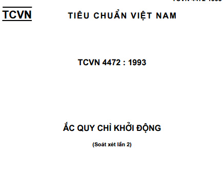 TCVN 4472-1993 - Ắc Quy Chì Khởi Động
