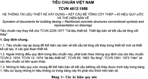 TCVN 4612-1988 - Hệ Thống Tài Liệu Thiết Kế Xây Dựng - Kết Cấu Bêtông Cốt Thép