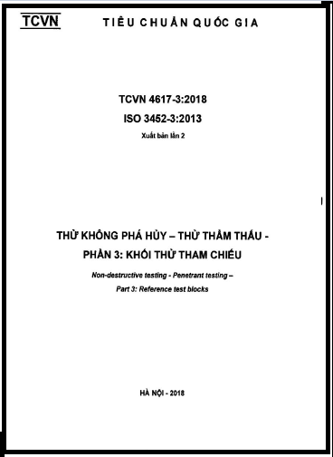 TCVN 4617-3-2018-ISO - Thử Không Phá Hủy - Thử Thẩm Thấu - Phần 3 Khối Thử Tham Chiếu