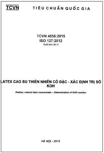 TCVN 4856-2015-ISO - Latex Cao Su Thiên Nhiên Cô Đặc - Xác Định Trị Số KOH