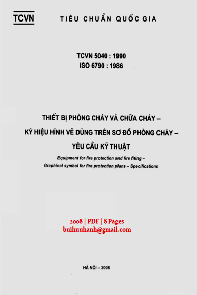TCVN 5040-1990 - Thiết Bị Phòng Cháy Và Chữa Cháy - Ký Hiệu Hình Vẽ Dùng Trên Sơ Đồ Phòng Cháy