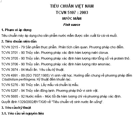 TCVN 5107-2003 - Nước Mắm