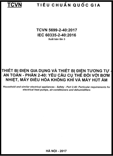 TCVN 5699-2-40-2017 - Thiết Bị Điện Gia Dụng Và Thiết Bị Điện Tương Tự - An Toàn - Phần 2-40
