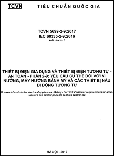 TCVN 5699-2-9-2017 - Thiết Bị Điện Gia Dụng Và Thiết Bị Điện Tương Tự - An Toàn - Phần 2-9