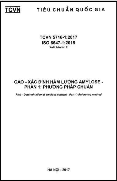 TCVN 5716-1-2017-ISO - Gạo - Xác Định Hàm Lượng Amylose - Phần 1 Phương Pháp Chuẩn
