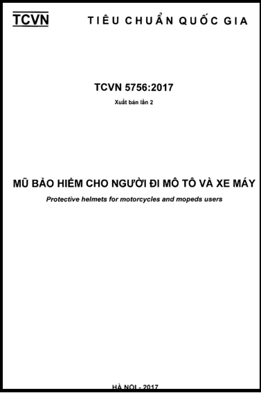 TCVN 5756-2017 - Mũ Bảo Hiểm Cho Người Đi Mô Tô Và Xe Máy
