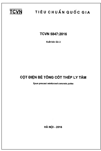 TCVN 5847-2016 - Cột Điện Bê Tông Cốt Thép Ly Tâm