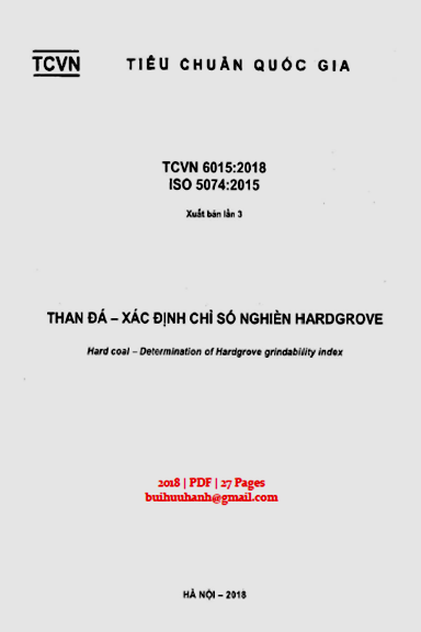 TCVN 6015-2018-ISO - Than Đá - Xác Định Chỉ Số Nghiền Hardgrove