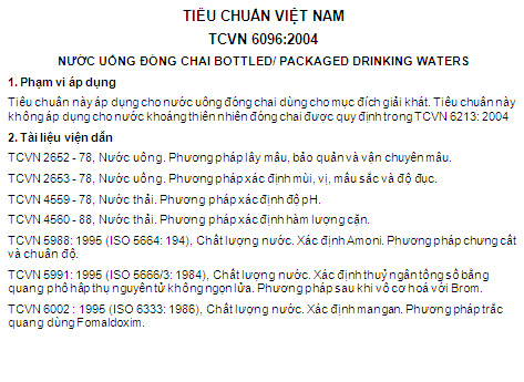 TCVN 6096-2004 - Nước Uống Đóng Chai