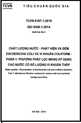 TCVN 6187-1-2019-ISO - Chất Lượng Nước - Phát Hiện Và Đếm Escherichia Coli Và Vi Khuẩn Coliform