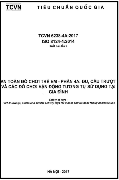 TCVN 6238-4A-2017-ISO - An Toàn Đồ Chơi Trẻ Em - Phần 4A Đu, Cầu Trượt Và Các Đồ Chơi Vận Động