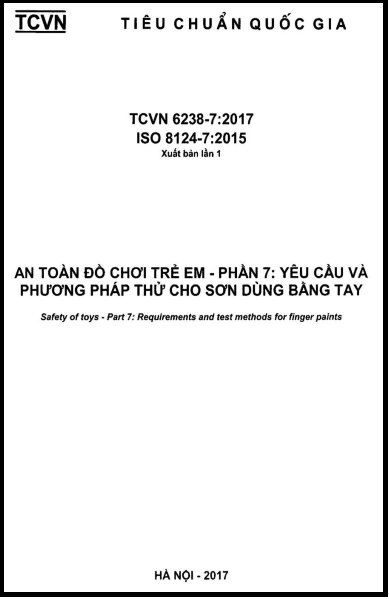TCVN 6238-7-2017-ISO - An Toàn Đồ Chơi Trẻ Em - Phần 7 Yêu Cầu Và Phương Pháp Thử Cho Sơn
