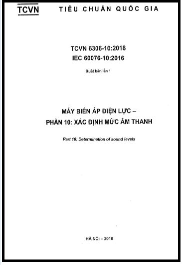 TCVN 6306-10-2018 - Máy Biến Áp Điện Lực - Phần 10 Xác Định Mức Âm Thanh