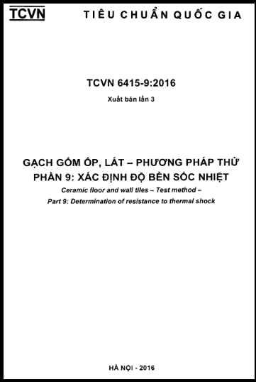 TCVN 6415-9-2016-ISO - Gạch Gốm Ốp, Lát - Phương Pháp Thử - Phần 9 Xác Định Độ Bền Sốc Nhiệt