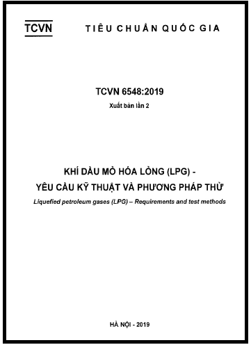 TCVN 6548-2019 - Khí Dầu Mỏ Hóa Lỏng (LPG) - Yêu Cầu Kỹ Thuật Và Phương Pháp Thử