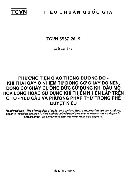 TCVN 6567-2015 - Phương Tiện Giao Thông Đường Bộ - Khí Thải Gây Ô Nhiễm Từ Động Cơ Cháy Do Nén