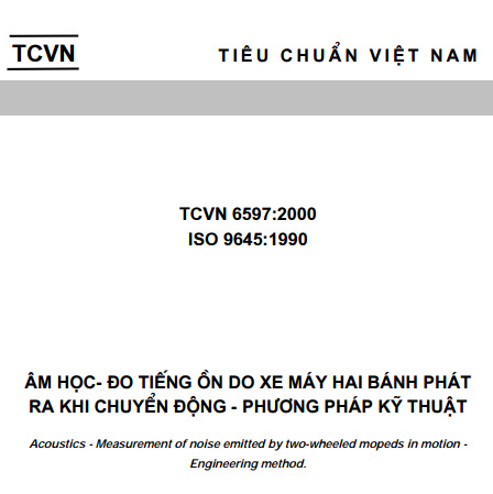 TCVN 6597-2000 - Âm Học - Đo Tiếng Ồn Do Xe Máy Hai Bánh Phát Ra Khi Chuyển Động