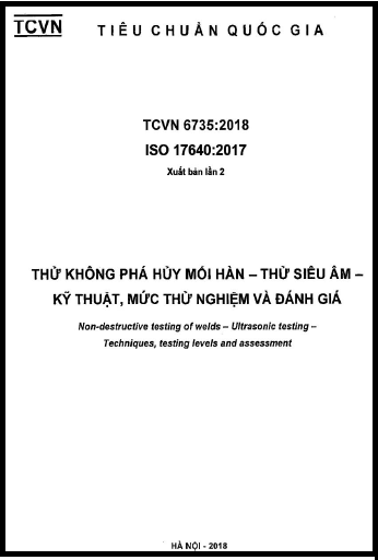 TCVN 6735-2018-ISO - Thử Không Phá Hủy Mối Hàn - Thử Siêu Âm - Kỹ Thuật, Mức Thử Nghiệm Và Đánh Giá