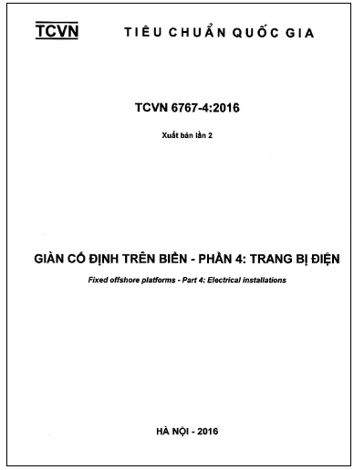 TCVN 6767-4-2016 - Giàn Cố Định Trên Biển - Phần 4 Trang Bị Điện