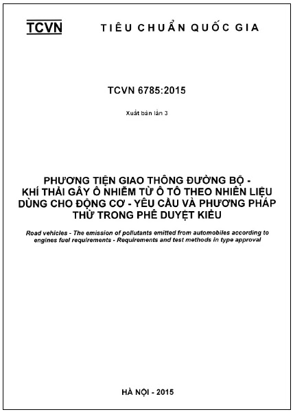 TCVN 6785-2015-ISO - Phương Tiện Giao Thông Đường Bộ - Khí Thải Gây Ô Nhiễm Từ Ô Tô Theo Nhiên Liệu