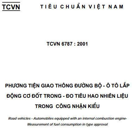 TCVN 6787-2001 - Phương Tiện Giao Thông Đường Bộ - Ô Tô Lắp Động Cơ Đốt Trong