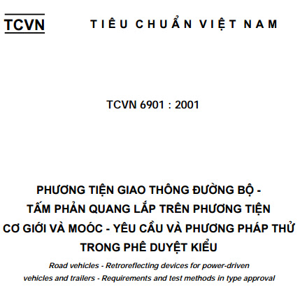 TCVN 6901-2001 - Phương Tiện Giao Thông Đường Bộ - Tấm Phản Quang Lắp Trên Phương Tiện Cơ Giới