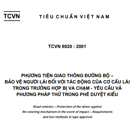 TCVN 6920-2001 - Phương Tiện Giao Thông Đường Bộ - Bảo Vệ Người Lái Đối Với Tác Động Của Cơ Cấu Lái