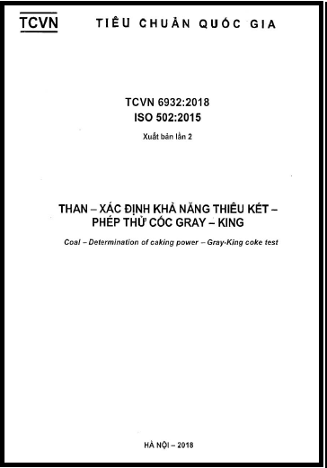 TCVN 6932-2018-ISO - Than - Xác Định Khả Năng Thiêu Kết - Phép Thử Cốc Gray - King