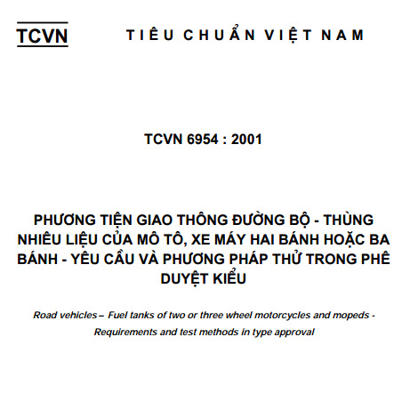 TCVN 6954-2001 - Phương Tiện Giao Thông Đường Bộ - Thùng Nhiêu Liệu Của Mô Tô Xe Máy Hai Bánh