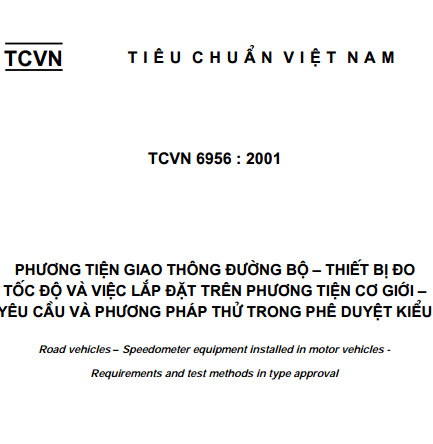 TCVN 6956-2001 - Phương Tiện Giao Thông Đường Bộ - Thiết Bị Đo Tốc Độ Và Việc Lắp Đặt