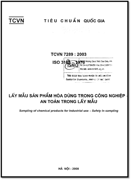TCVN 7289-2003-ISO - Lấy Mẫu Sản Phẩm Hoá Dùng Trong Công Nghiệp - An Toàn Trong Lấy Mẫu