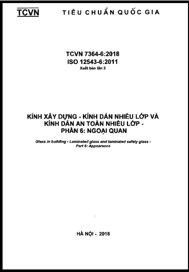 TCVN 7364-6-2018-ISO - Kính Xây Dựng - Kính Dán Nhiều Lớp Và Kính Dán An Toàn Nhiều Lớp - Phần 6