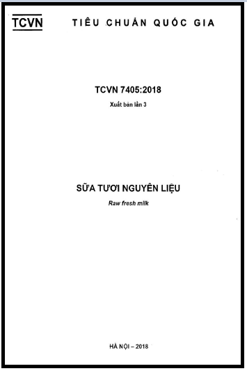 TCVN 7405-2018 - Sữa Tươi Nguyên Liệu