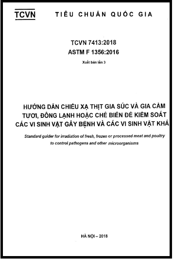 TCVN 7413-2018 - Hướng Dẫn Chiếu Xạ Thịt Gia Súc Và Gia Cầm Tươi, Đông Lạnh