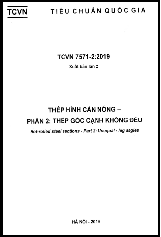 TCVN 7571-2-2019 - Thép Hình Cán Nóng - Phần 2 Thép Góc Cạnh Không Đều