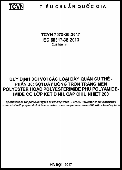 TCVN 7675-38-2017 - Quy Định Đối Với Các Loại Dây Quấn Cụ Thể - Phần 38 Sợi Dây Đồng Tròn Tráng Men