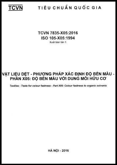TCVN 7835-X05-2016-ISO - Vật Liệu Dệt - Phương Pháp Xác Định Độ Bền Màu - Phần X05 Độ Bền Màu