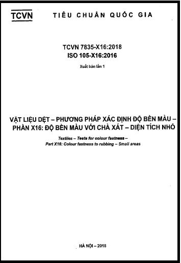 TCVN 7835-X16-2018-ISO - Vật Liệu Dệt - Phương Pháp Xác Định Độ Bền Màu - Phần X16