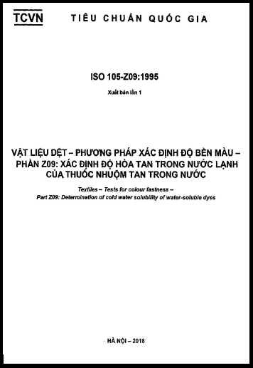 TCVN 7835-Z09-2018-ISO - Vật Liệu Dệt - Phương Pháp Xác Định Độ Bền Màu - Phần Z09