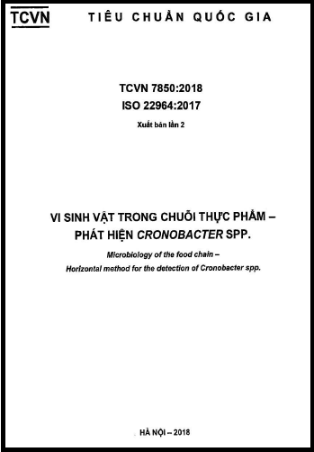 TCVN 7850-2018-ISO - Vi Sinh Vật Trong Chuỗi Thực Phẩm - Phát Hiện Cronobacter Spp
