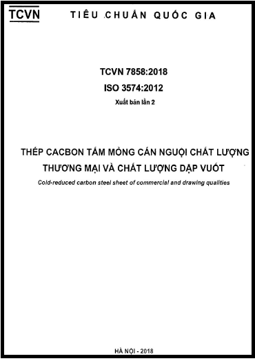 TCVN 7858-2018-ISO - Thép Cacbon Tấm Mỏng Cán Nguội Chất Lượng Thương Mại