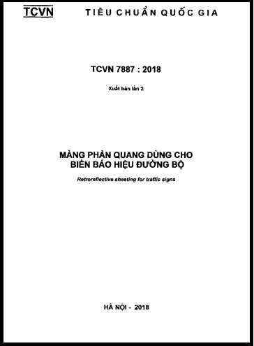 TCVN 7887-2018 - Màng Phản Quang Dùng Cho Biển Báo Hiệu Đường Bộ