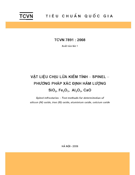 TCVN 7891-2008 - Vật Liệu Chịu Lửa Kiềm Tính - Spinel