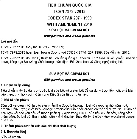 TCVN 7979-2013 - Sữa Bột Và Cream Bột