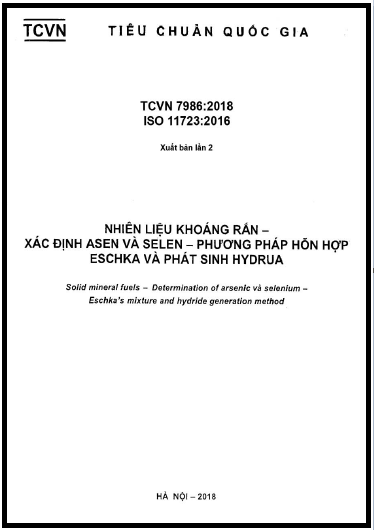 TCVN 7986-2018-ISO - Nhiên Liệu Khoáng Rắn - Xác Định Asen Và Selen - Phương Pháp Hỗn Hợp Eschka