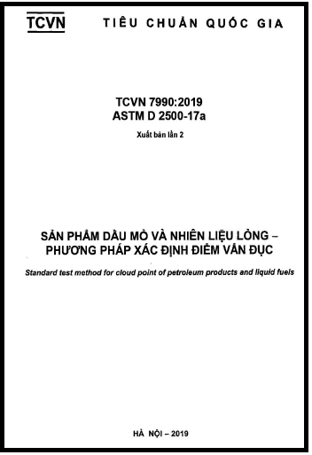 TCVN 7990-2019 - Sản Phẩm Dầu Mỏ Và Nguyên Liệu Lỏng - Phương Pháp Xác Định Điểm Vẩn Đục