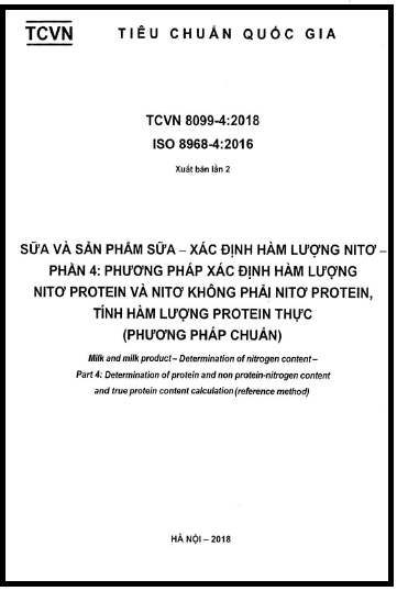 TCVN 8099-4-2018-ISO - Sữa Và Sản Phẩm Sữa - Xác Định Hàm Lượng Nitơ - Phần 4