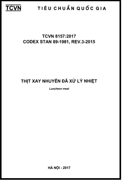 TCVN 8157-2017 - Thịt Xay Nhuyễn Đã Xử Lý Nhiệt