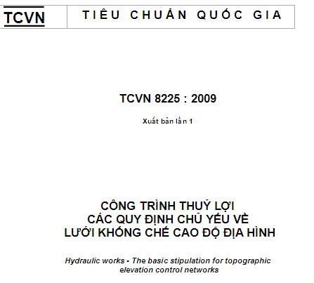 TCVN 8225-2009 - Công Trình Thủy Lợi - Các Quy Định Về Lưới Không Chế Cao Độ Địa Hình